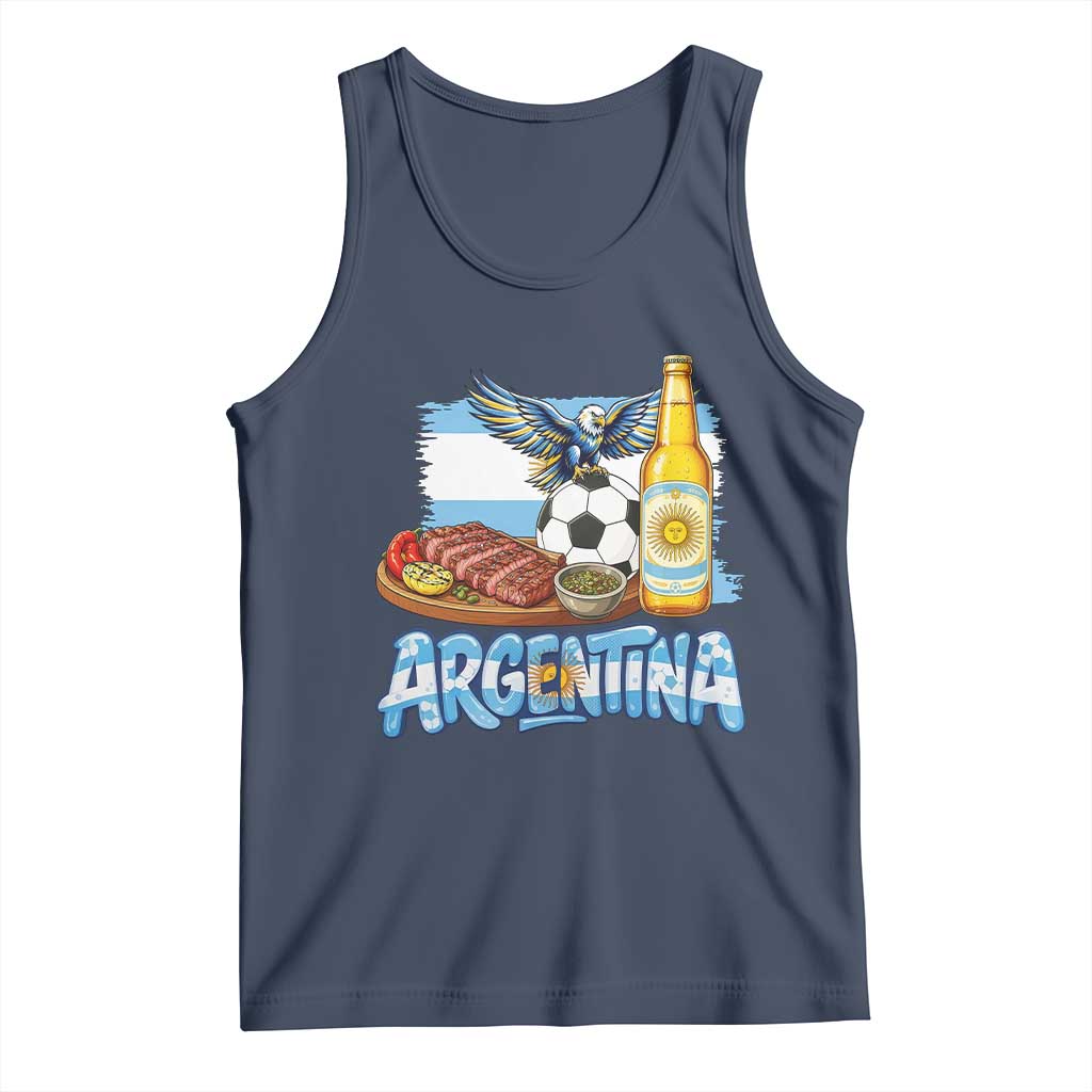Argentine Pride Soccer And Beer Tank Top Football Fan Graphic