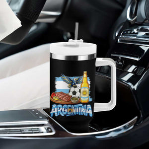 Argentine Pride Soccer And Beer Tumbler With Handle Football Fan Graphic