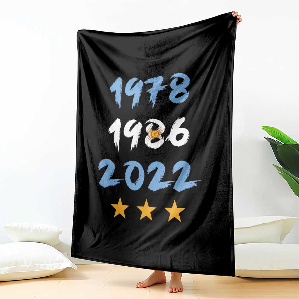 Argentina 3 Stars Champions Throw Blanket 1978 1986 2022 Football Pride