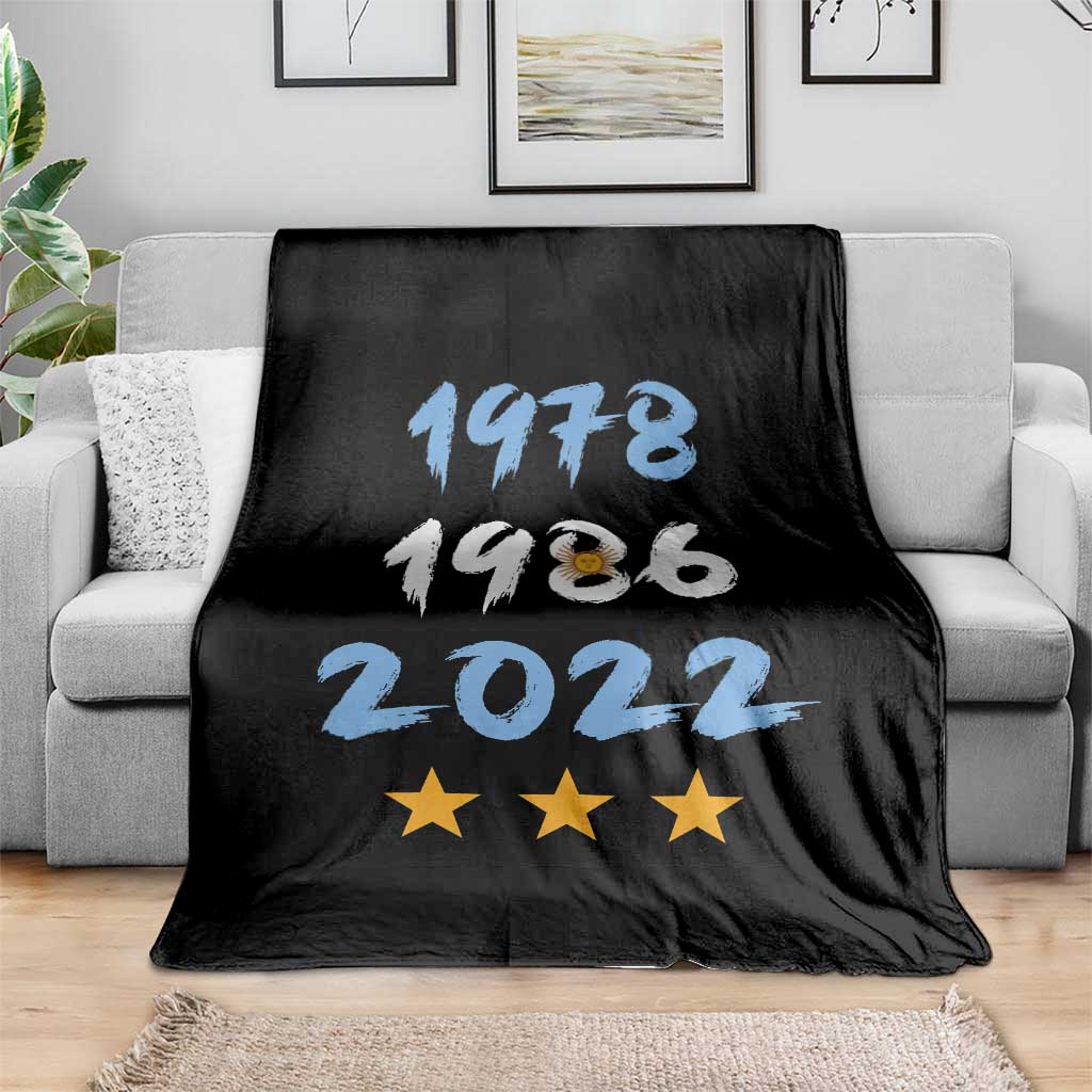 Argentina 3 Stars Champions Throw Blanket 1978 1986 2022 Football Pride