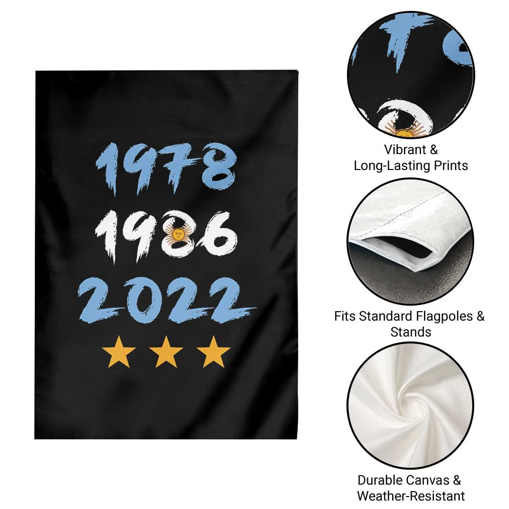 Argentina 3 Stars Champions Garden Flag 1978 1986 2022 Football Pride