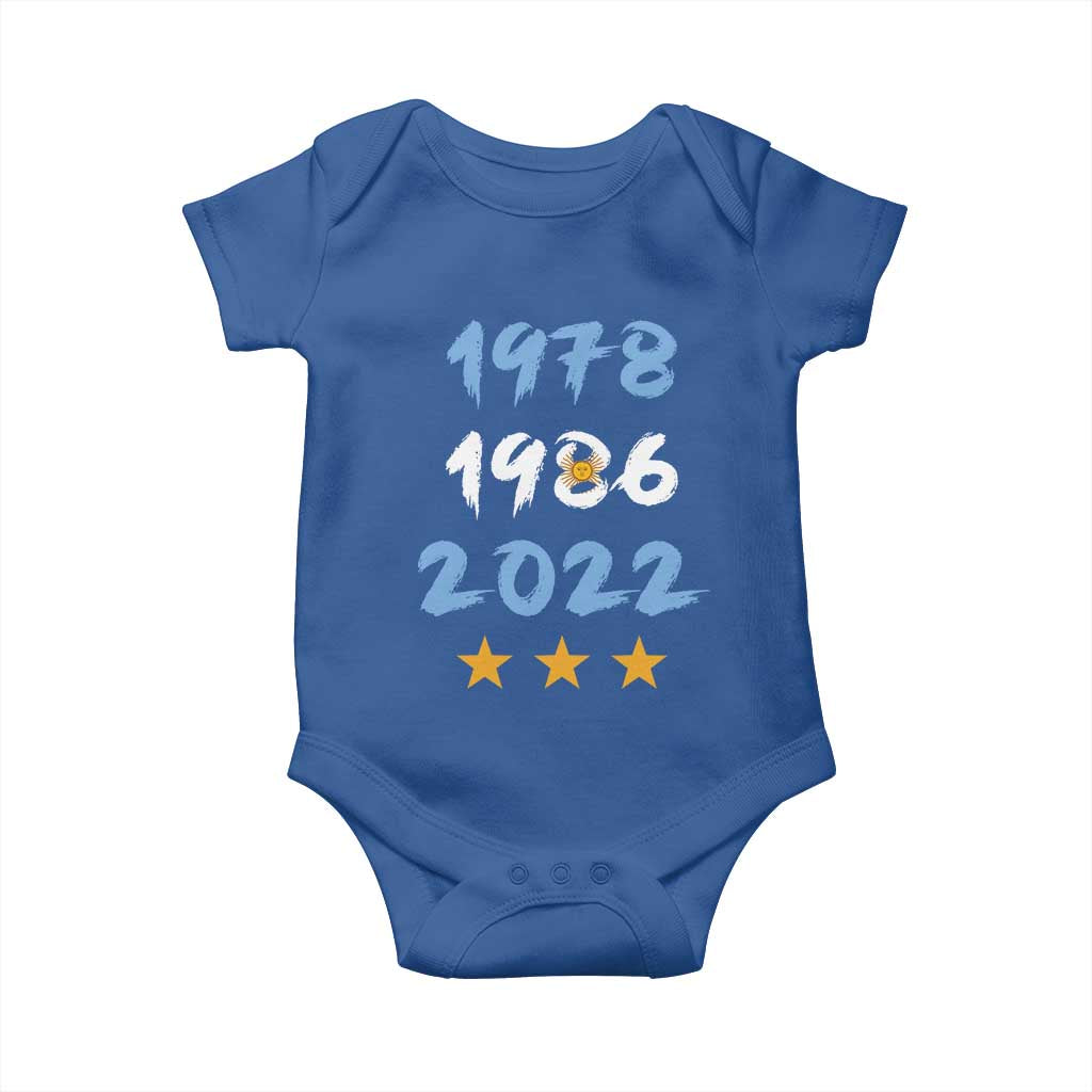 Argentina 3 Stars Champions Baby Onesie 1978 1986 2022 Football Pride