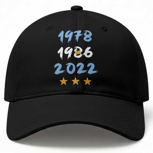 Argentina 3 Stars Champions Baseball Cap 1978 1986 2022 Football Pride