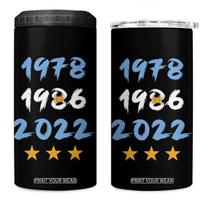 Argentina 3 Stars Champions 4 in 1 Can Cooler Tumbler 1978 1986 2022 Football Pride