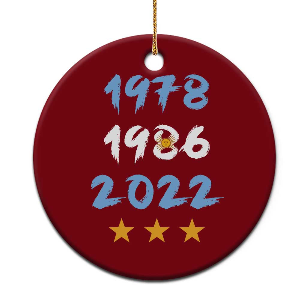 Argentina 3 Stars Champions Ceramic Ornament 1978 1986 2022 Football Pride