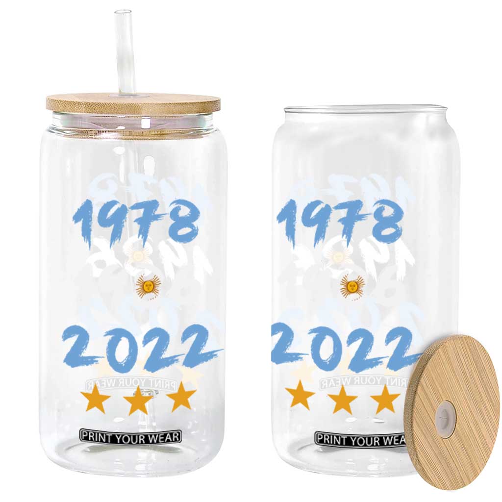 Argentina 3 Stars Champions Glass Can 1978 1986 2022 Football Pride