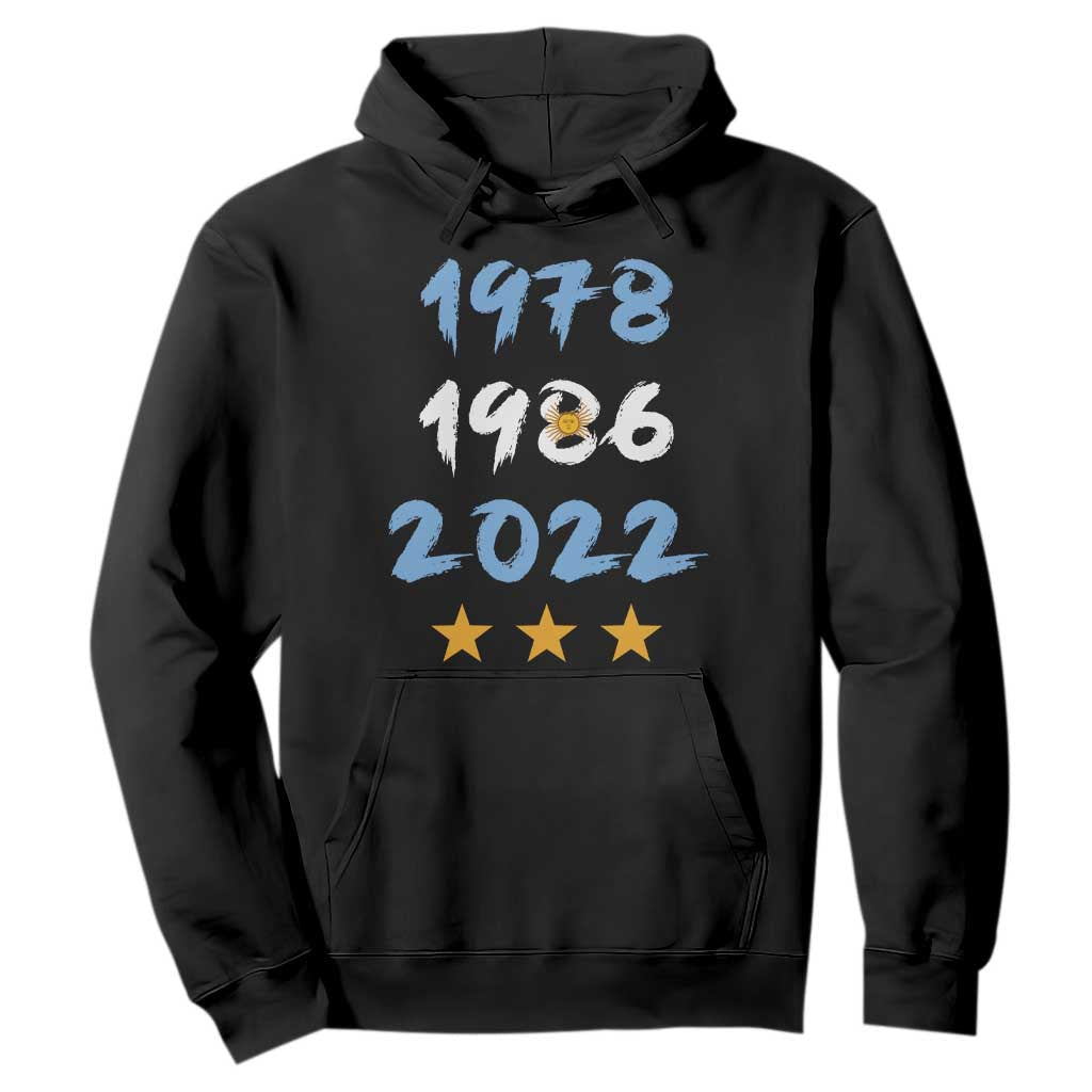 Argentina 3 Stars Champions Hoodie 1978 1986 2022 Football Pride