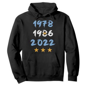 Argentina 3 Stars Champions Hoodie 1978 1986 2022 Football Pride
