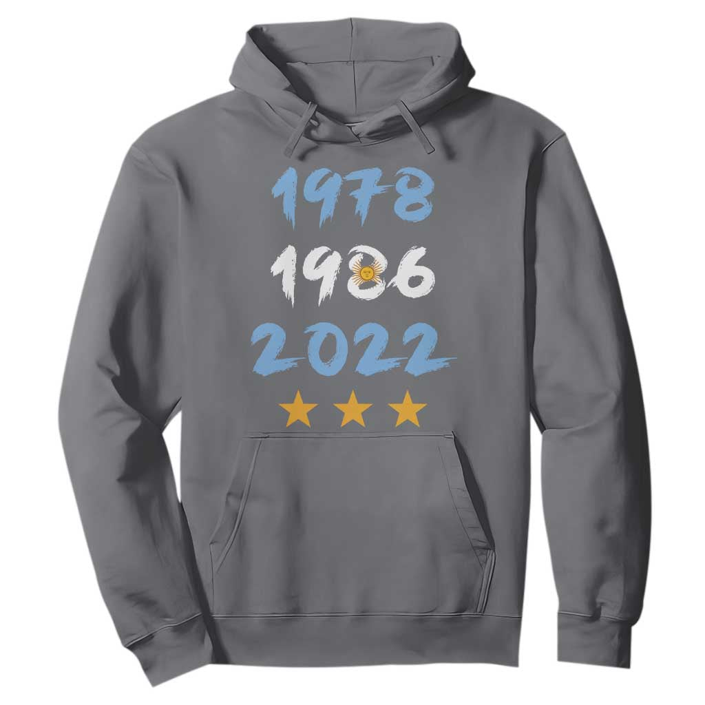 Argentina 3 Stars Champions Hoodie 1978 1986 2022 Football Pride