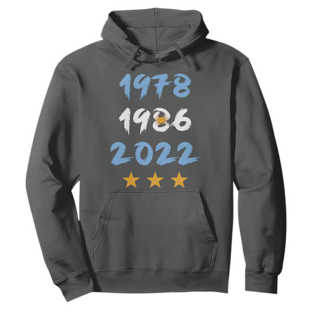 Argentina 3 Stars Champions Hoodie 1978 1986 2022 Football Pride
