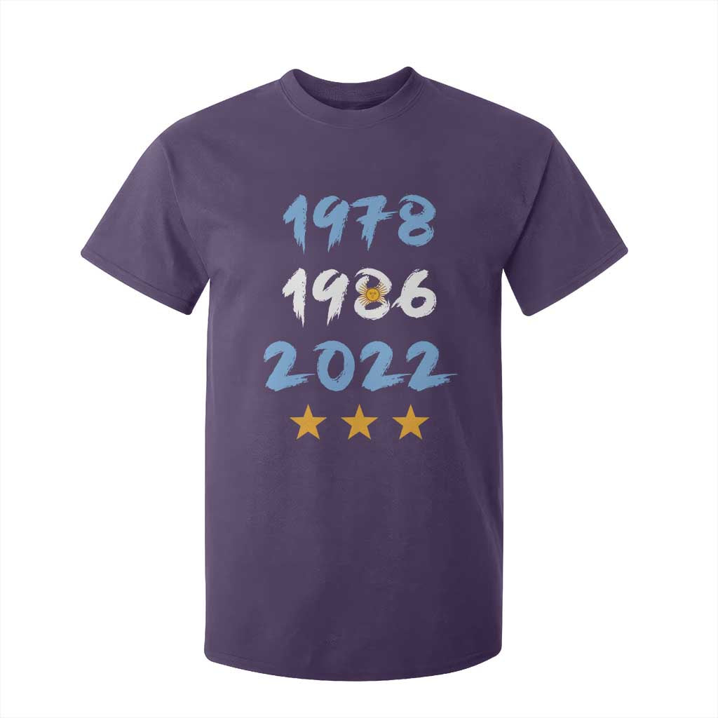 Argentina 3 Stars Champions T Shirt For Kid 1978 1986 2022 Football Pride