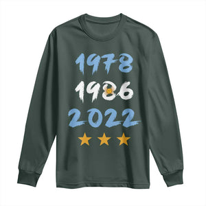 Argentina 3 Stars Champions Long Sleeve Shirt 1978 1986 2022 Football Pride