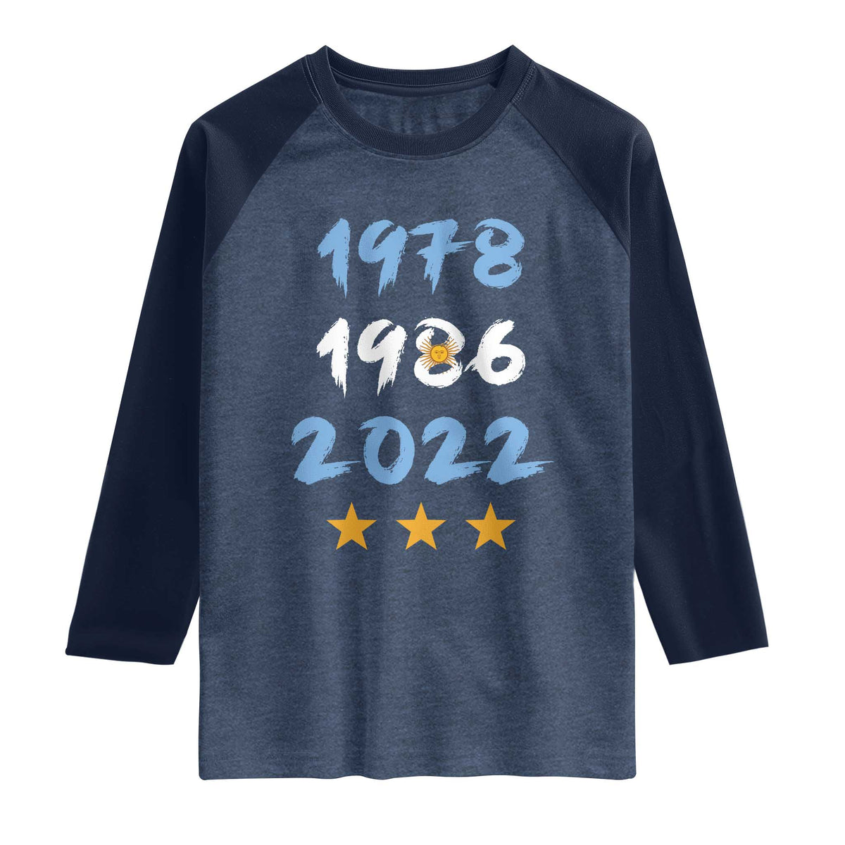 Argentina 3 Stars Champions Raglan Shirt 1978 1986 2022 Football Pride