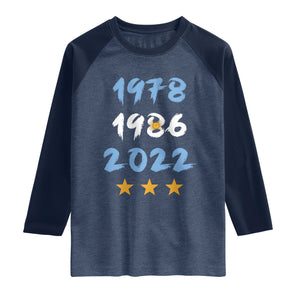 Argentina 3 Stars Champions Raglan Shirt 1978 1986 2022 Football Pride