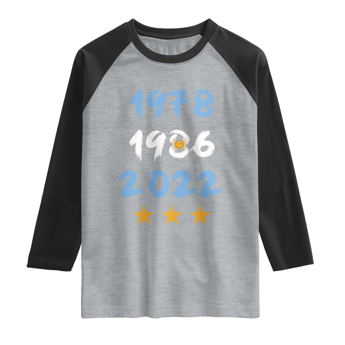 Argentina 3 Stars Champions Raglan Shirt 1978 1986 2022 Football Pride