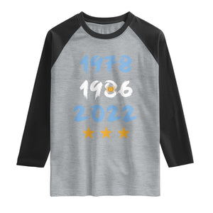 Argentina 3 Stars Champions Raglan Shirt 1978 1986 2022 Football Pride