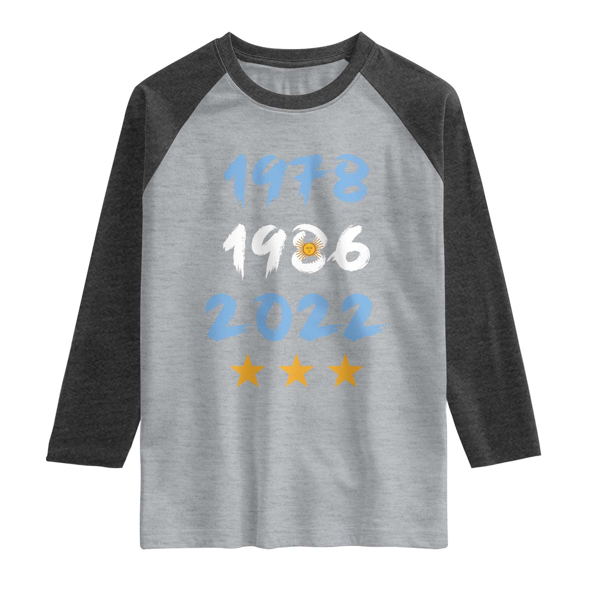 Argentina 3 Stars Champions Raglan Shirt 1978 1986 2022 Football Pride