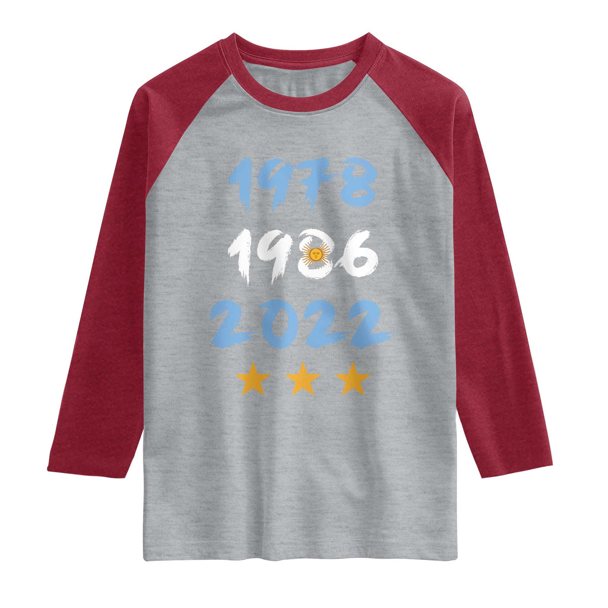Argentina 3 Stars Champions Raglan Shirt 1978 1986 2022 Football Pride
