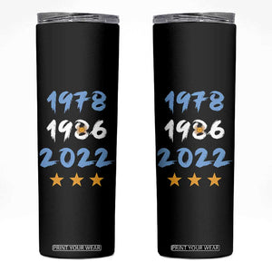 Argentina 3 Stars Champions Skinny Tumbler 1978 1986 2022 Football Pride