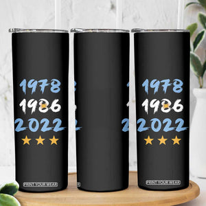 Argentina 3 Stars Champions Skinny Tumbler 1978 1986 2022 Football Pride