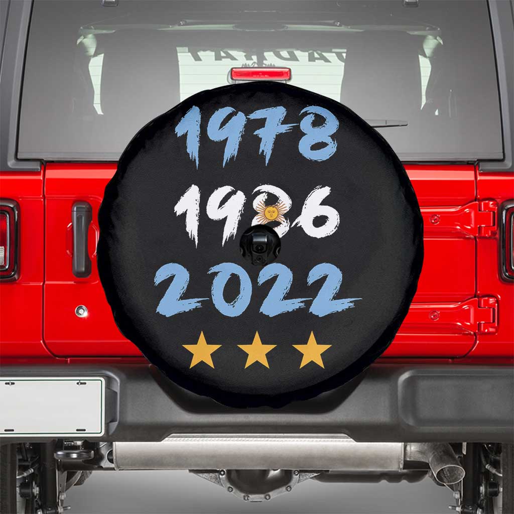 Argentina 3 Stars Champions Spare Tire Cover 1978 1986 2022 Football Pride