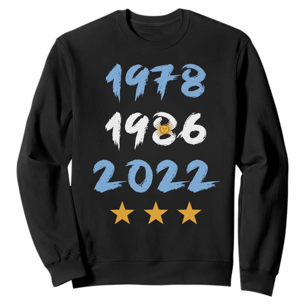 Argentina 3 Stars Champions Sweatshirt 1978 1986 2022 Football Pride