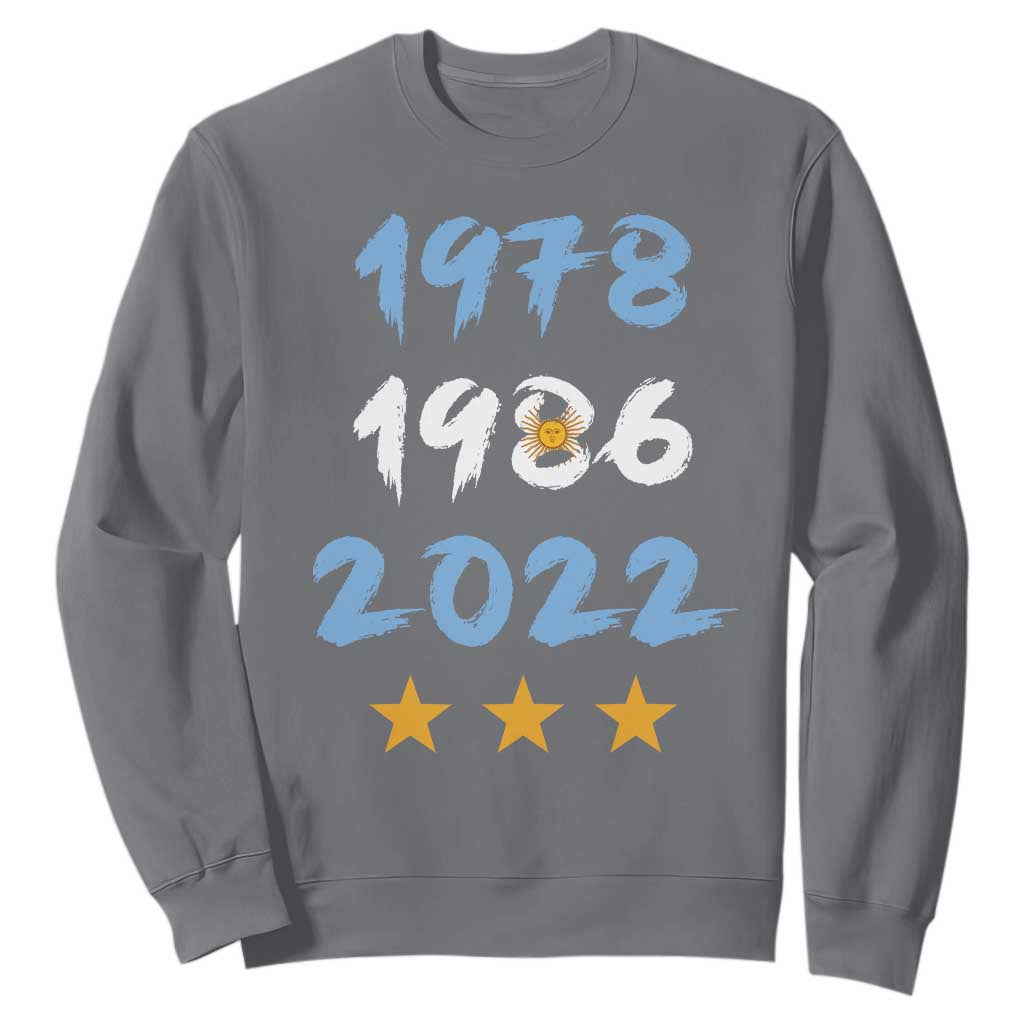 Argentina 3 Stars Champions Sweatshirt 1978 1986 2022 Football Pride