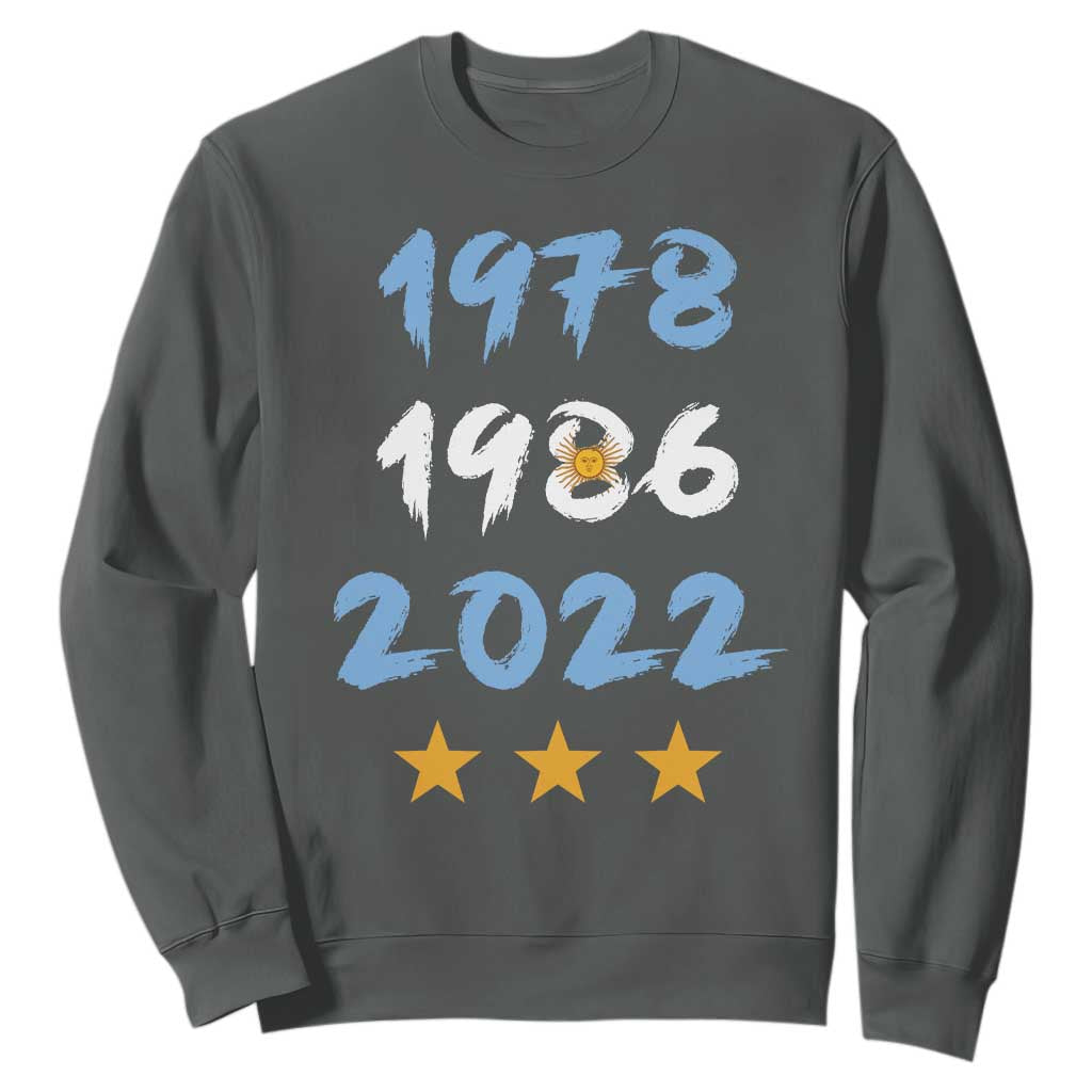 Argentina 3 Stars Champions Sweatshirt 1978 1986 2022 Football Pride
