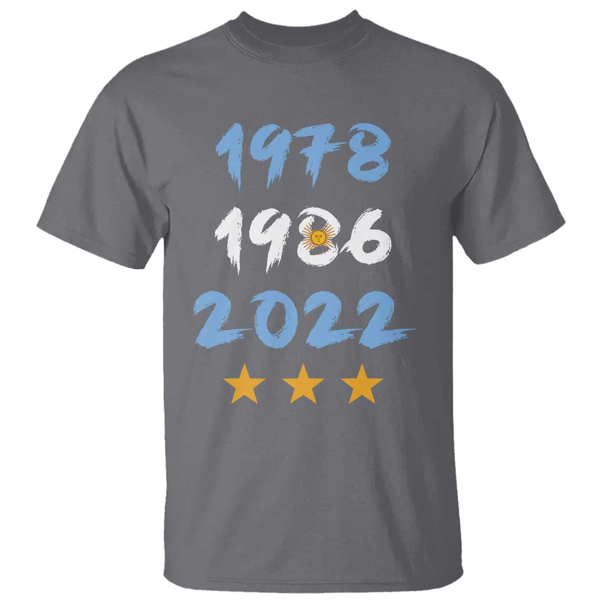 Argentina 3 Stars Champions T Shirt 1978 1986 2022 Football Pride