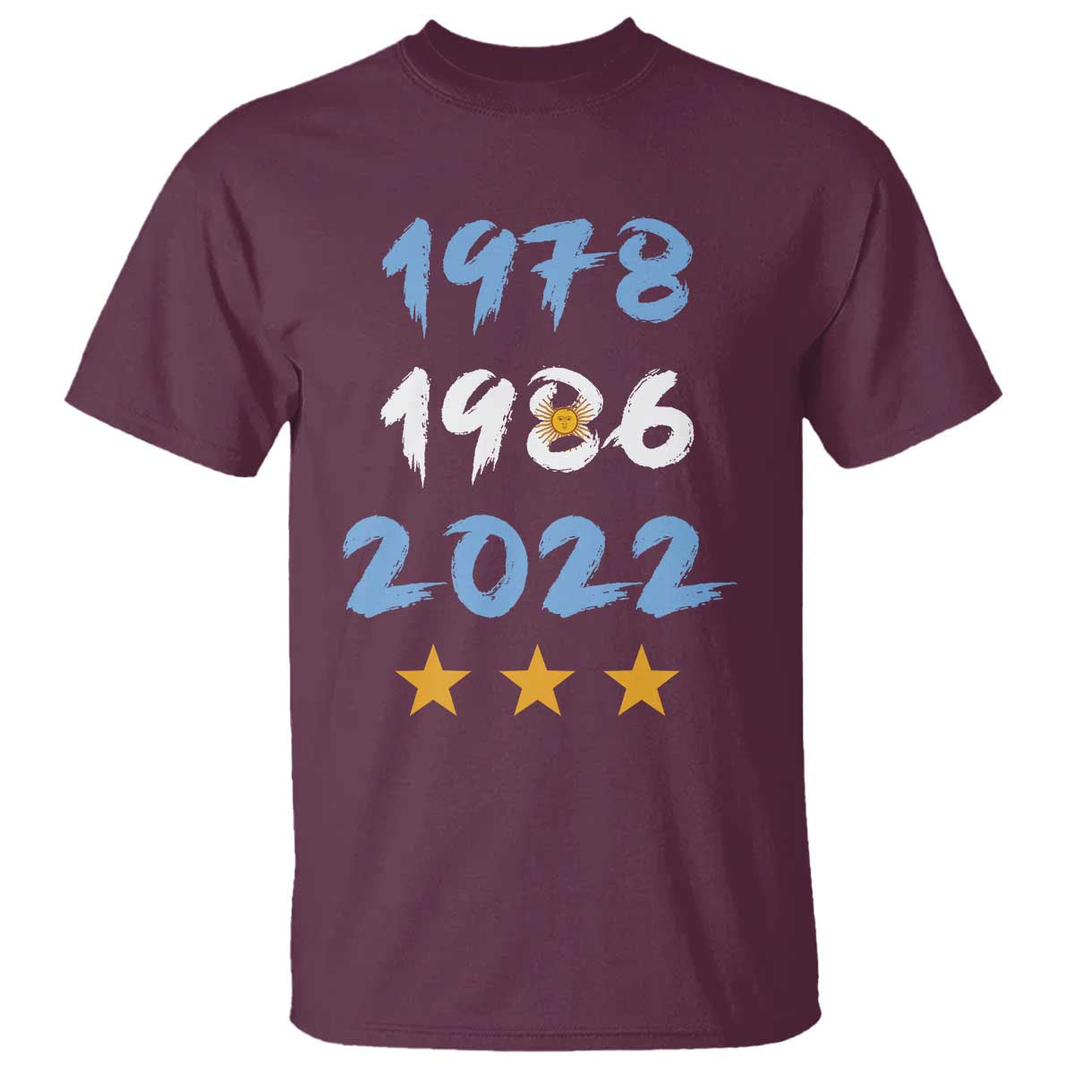 Argentina 3 Stars Champions T Shirt 1978 1986 2022 Football Pride