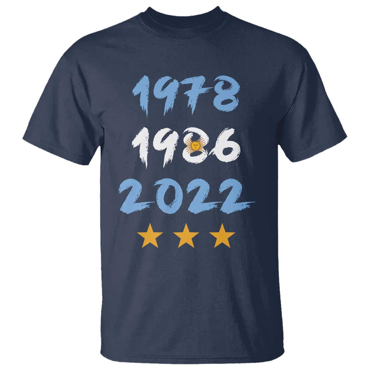 Argentina 3 Stars Champions T Shirt 1978 1986 2022 Football Pride