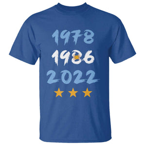 Argentina 3 Stars Champions T Shirt 1978 1986 2022 Football Pride
