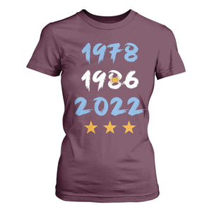 Argentina 3 Stars Champions T Shirt For Women 1978 1986 2022 Football Pride