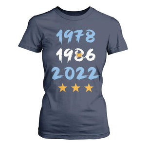 Argentina 3 Stars Champions T Shirt For Women 1978 1986 2022 Football Pride