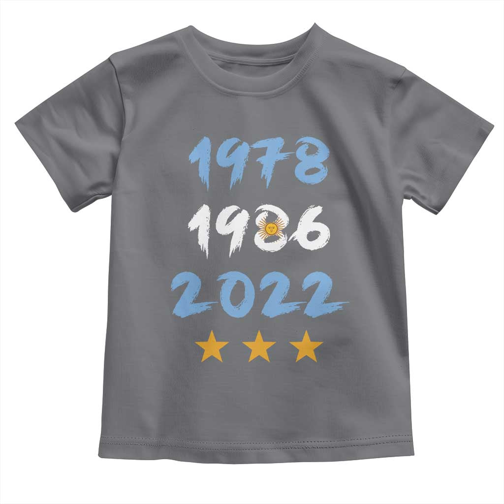 Argentina 3 Stars Champions Toddler T Shirt 1978 1986 2022 Football Pride