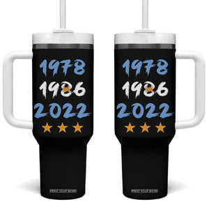 Argentina 3 Stars Champions Tumbler With Handle 1978 1986 2022 Football Pride