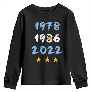 Argentina 3 Stars Champions Youth Sweatshirt 1978 1986 2022 Football Pride