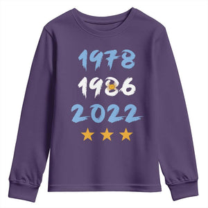Argentina 3 Stars Champions Youth Sweatshirt 1978 1986 2022 Football Pride