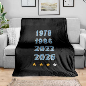 Argentina Flag Pride Soccer Throw Blanket 1978 1986 2022 Future Fourth Star
