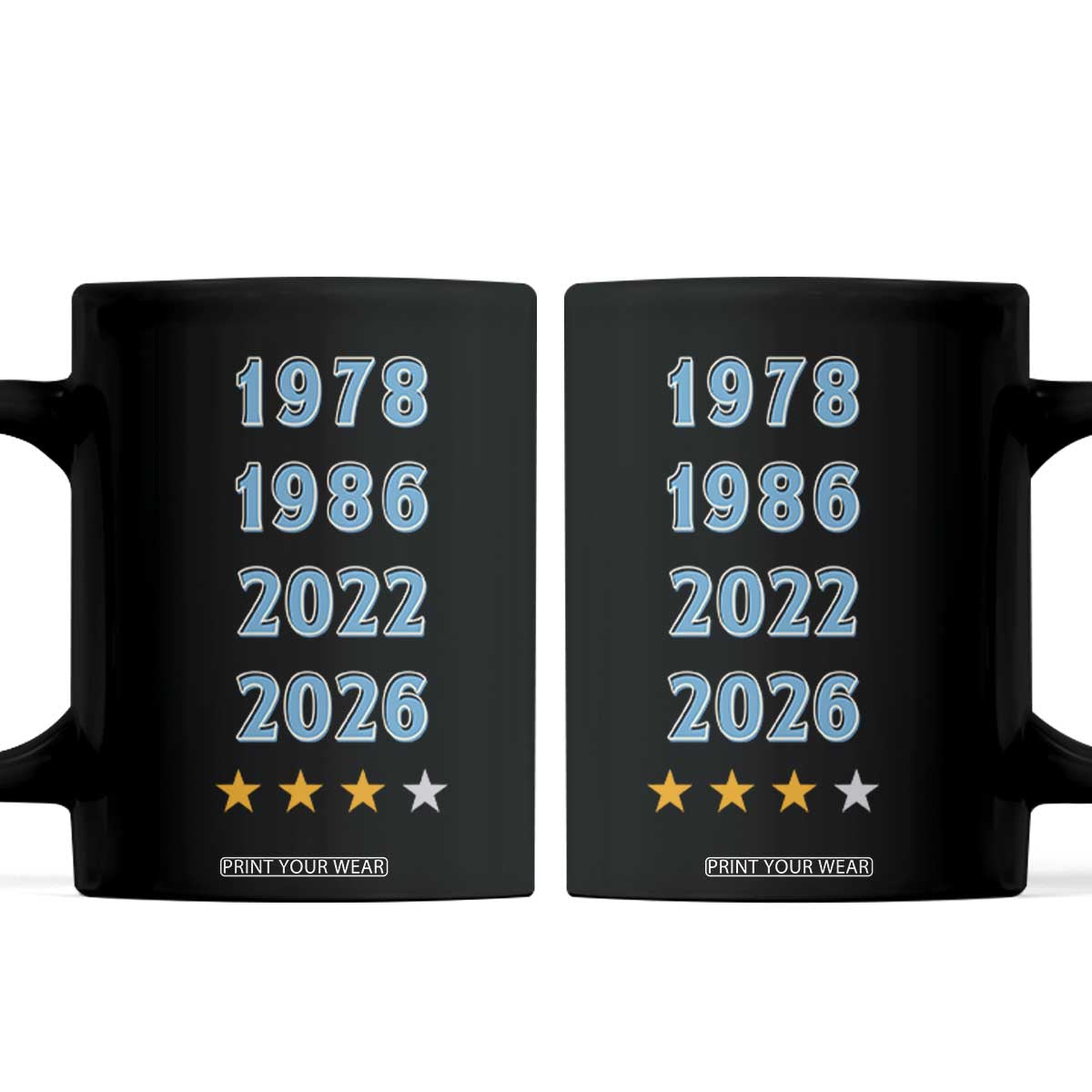 Argentina Flag Pride Soccer Coffee Mug 1978 1986 2022 Future Fourth Star