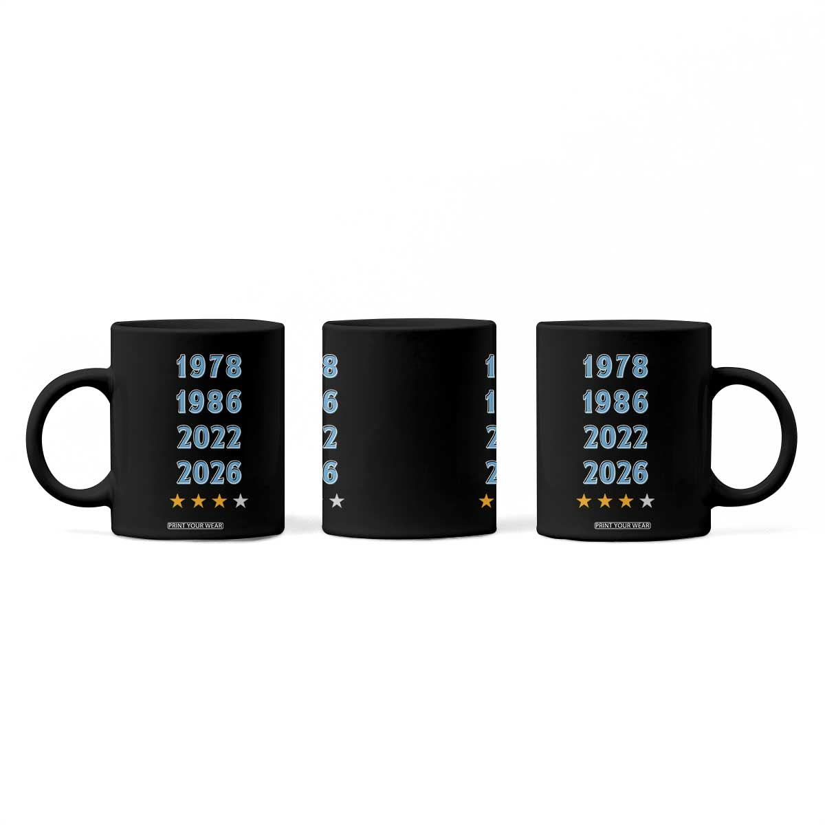Argentina Flag Pride Soccer Coffee Mug 1978 1986 2022 Future Fourth Star