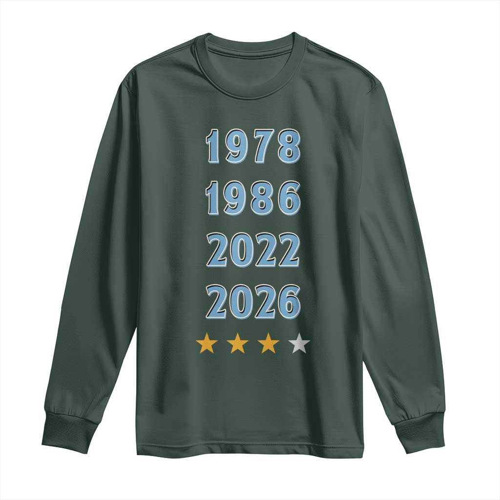Argentina Flag Pride Soccer Long Sleeve Shirt 1978 1986 2022 Future Fourth Star