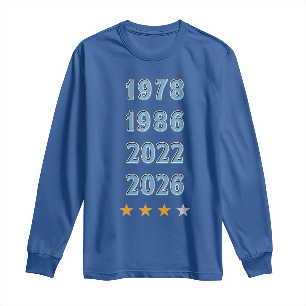 Argentina Flag Pride Soccer Long Sleeve Shirt 1978 1986 2022 Future Fourth Star