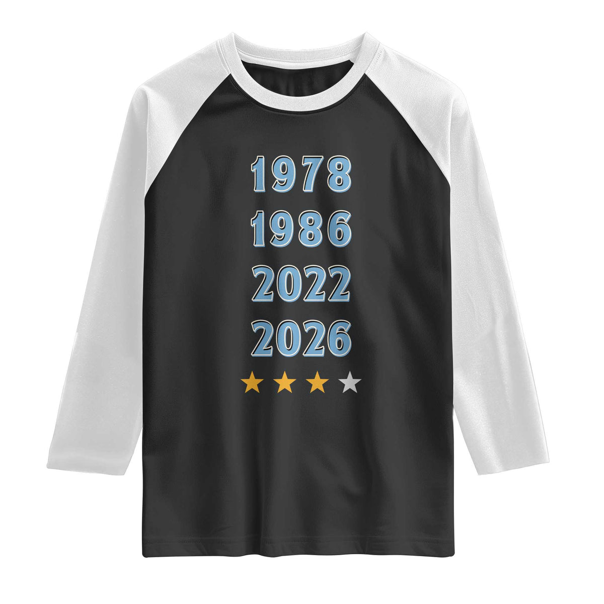 Argentina Flag Pride Soccer Raglan Shirt 1978 1986 2022 Future Fourth Star