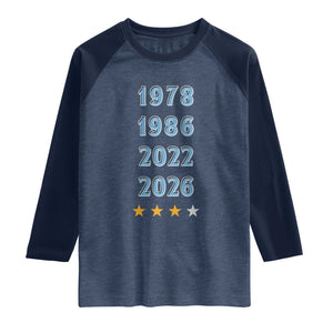 Argentina Flag Pride Soccer Raglan Shirt 1978 1986 2022 Future Fourth Star