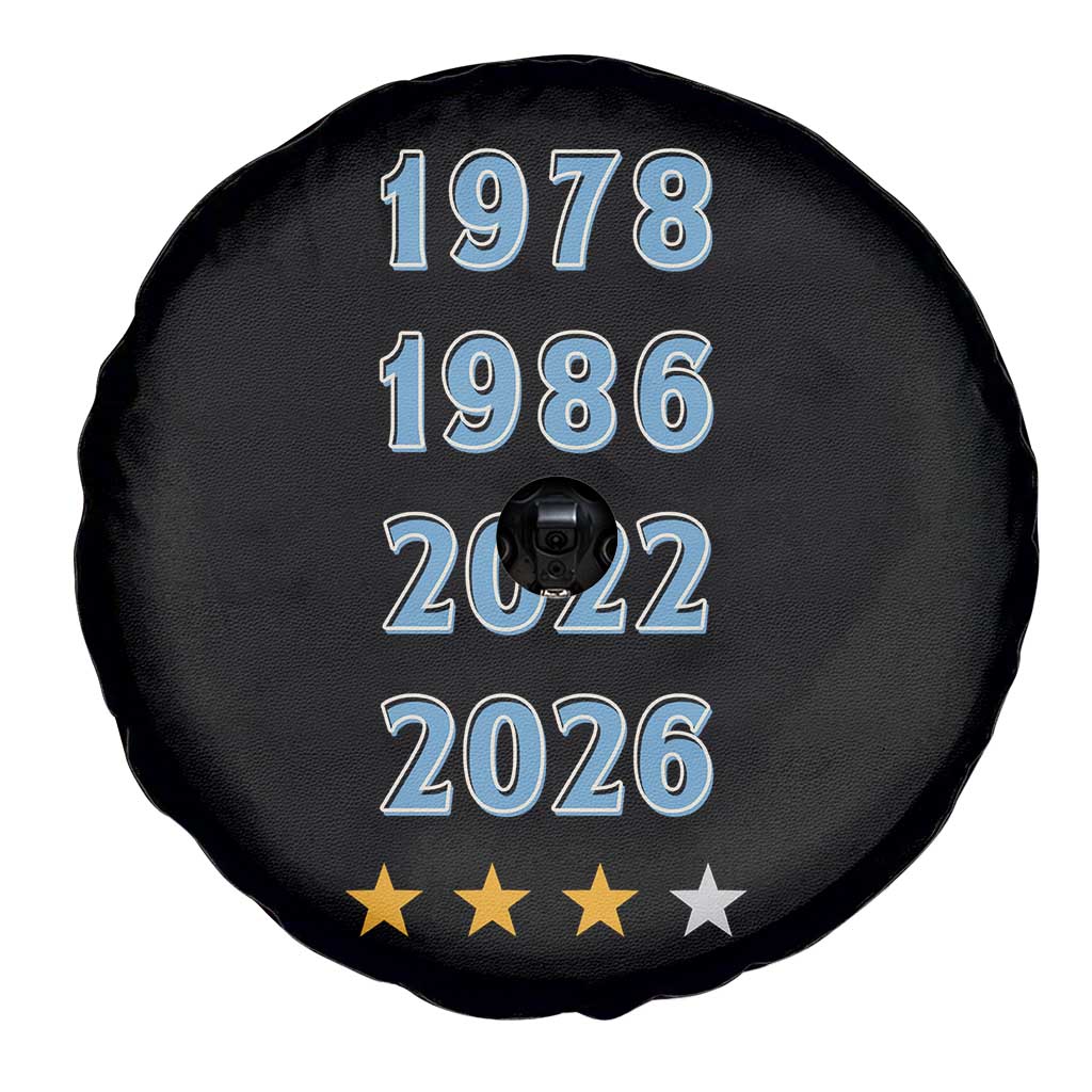 Argentina Flag Pride Soccer Spare Tire Cover 1978 1986 2022 Future Fourth Star