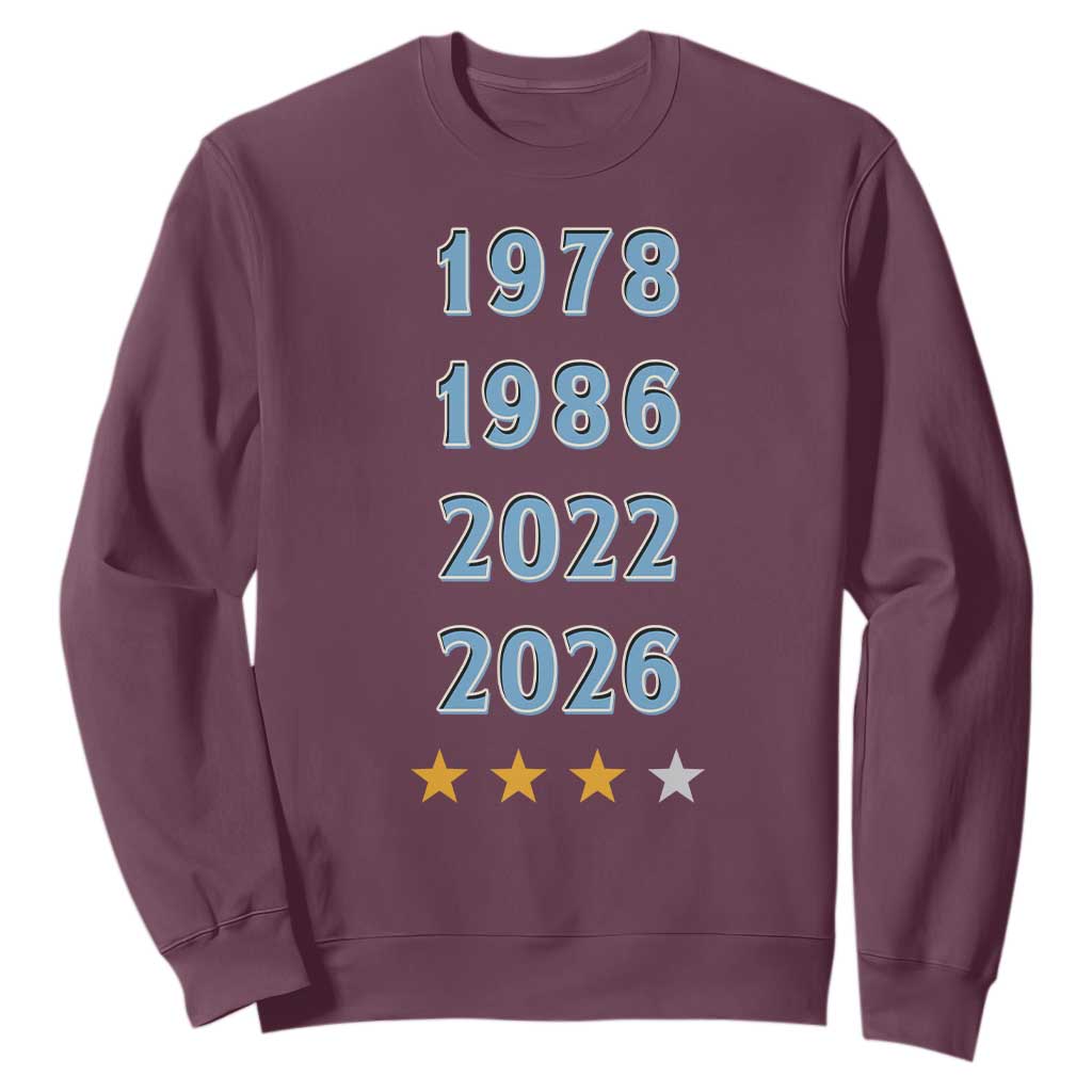 Argentina Flag Pride Soccer Sweatshirt 1978 1986 2022 Future Fourth Star
