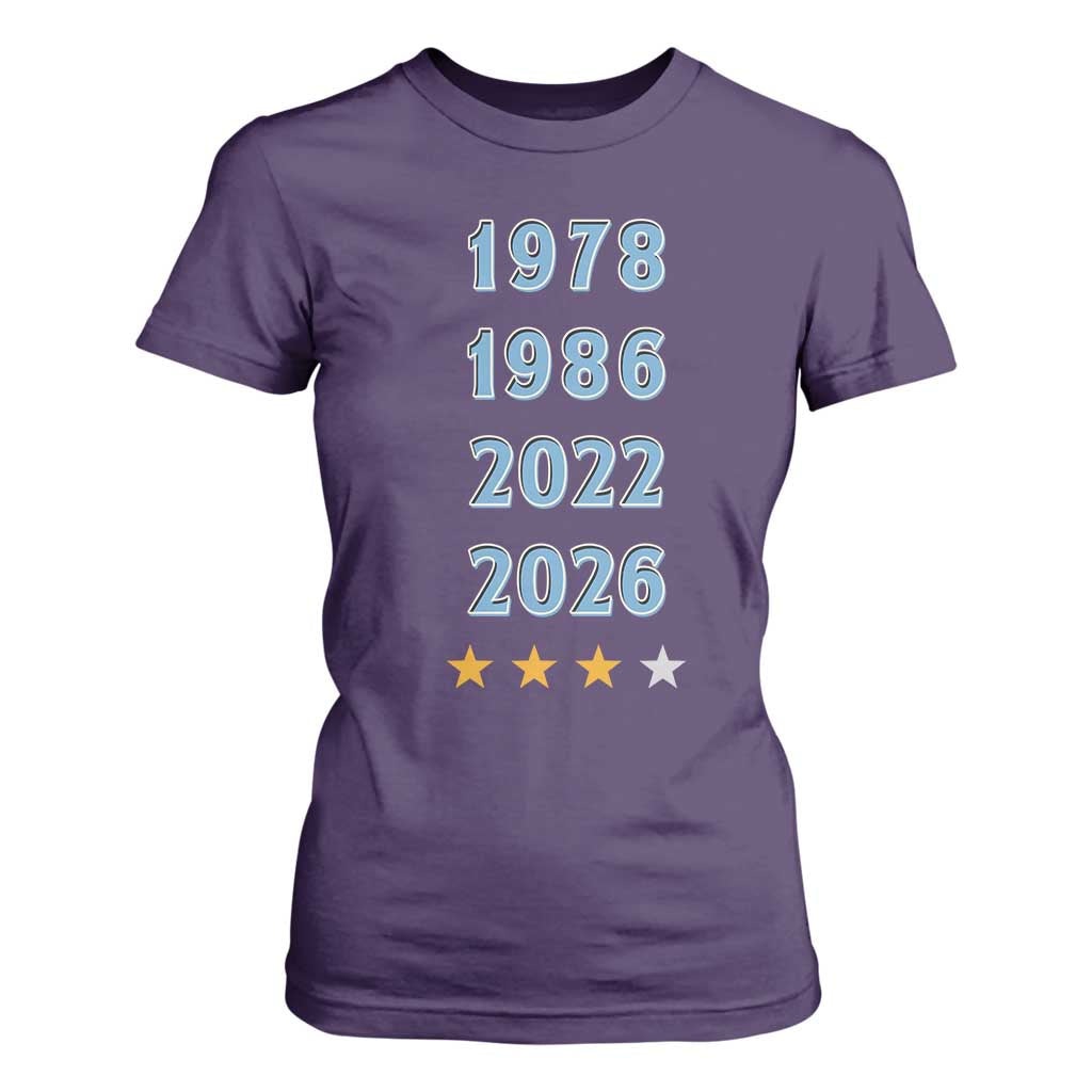 Argentina Flag Pride Soccer T Shirt For Women 1978 1986 2022 Future Fourth Star