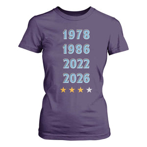 Argentina Flag Pride Soccer T Shirt For Women 1978 1986 2022 Future Fourth Star