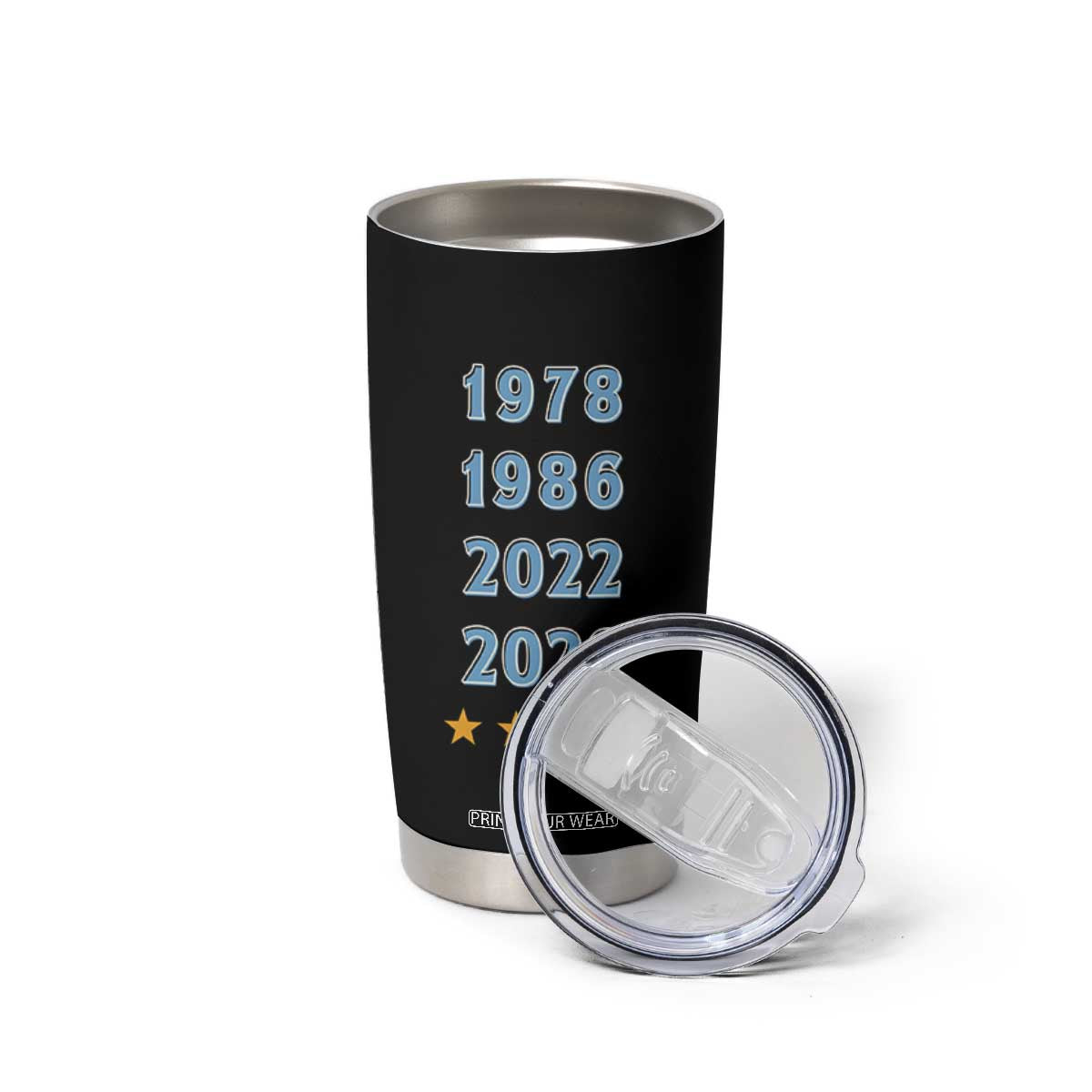 Argentina Flag Pride Soccer Tumbler Cup 1978 1986 2022 Future Fourth Star